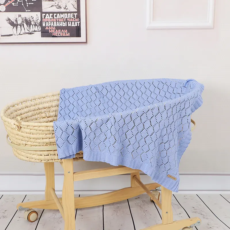 Baby Blanket Knitted Newborn Boys Girls Stroller Bed Sleeping Cover Toddler Infant Bedding Muslin Swaddle Wrapper 100*80CM Plaid