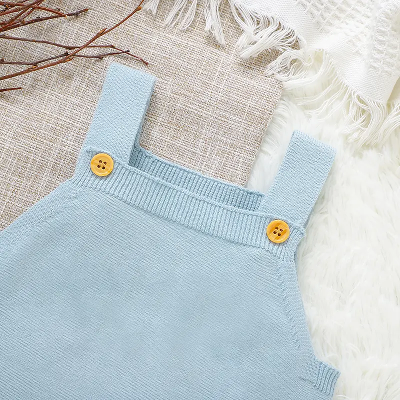 Baby Bodysuits Sleeveless Knitted Newborn Boys Girls Solid Cotton Onesie Infant Netural Jumpsuits One Piece Outfits Clothes 0-1Y