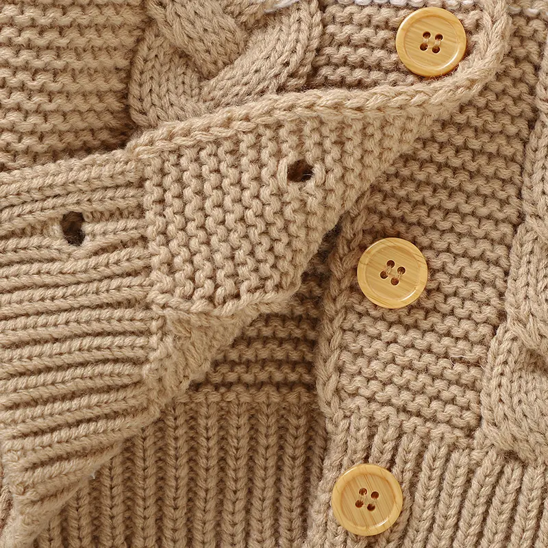 Spring Baby Sweaters Costumes 1-3Y Casual Hooded Long Sleeves Knitted Newborn Boys Girls Button Up Jackets Cardigans Infant Tops