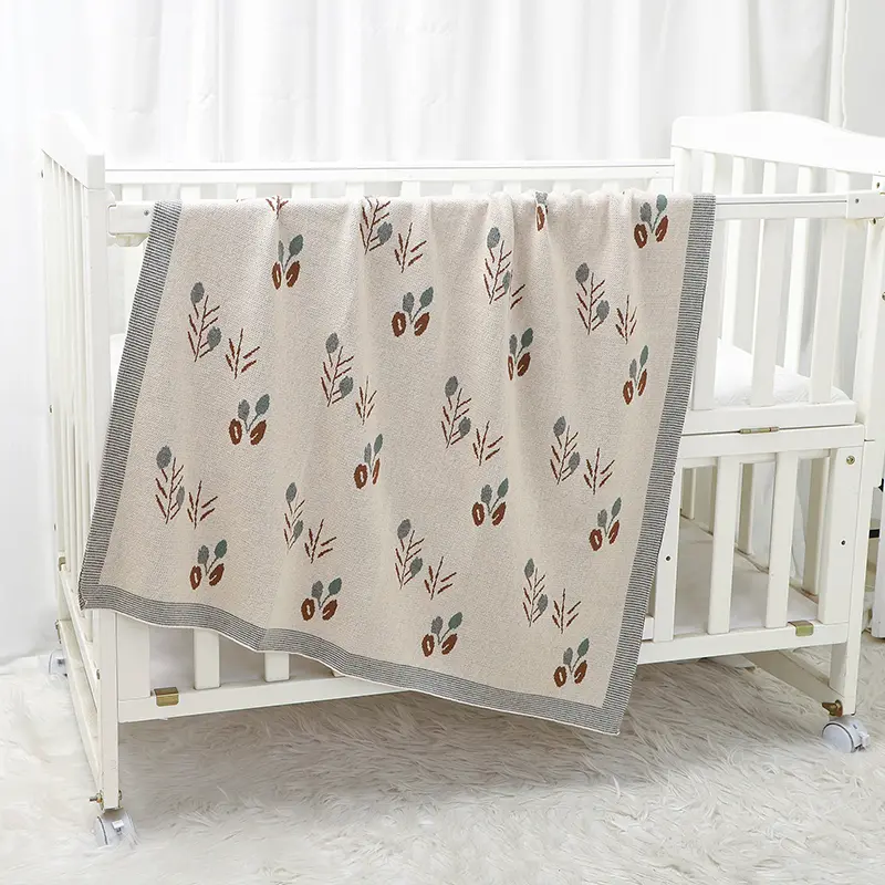 Baby Cotton Blankets Knitted 100*80cm Newborn Stroller Bassinet Swaddle Wrap Cradle Quilts Breathable Infant Boys Girls Cellular
