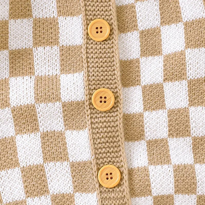 Baby Rompers Clothes Casual Long Sleeve Plaid Knit Newborn Boy Girl One Piece Jumpsuits Autumn Winter Infant Kids Unisex Outfits