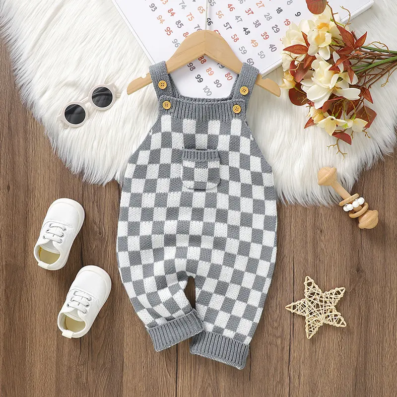 Newborn Baby Rompers Sleeveless One Piece Knit Infant Boys & Girls Jumpsuits Playsuits Spring Fall Winter Toddler Strap Overalls