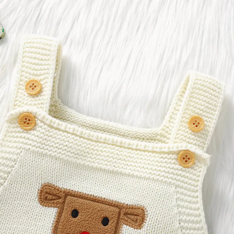 Winter Christmas Baby Bodysuits Clothes 0-18m Sleeveless One Piece Knit Newborn Boys Girls Onesie Outfits Infant Unisex Jumpsuit