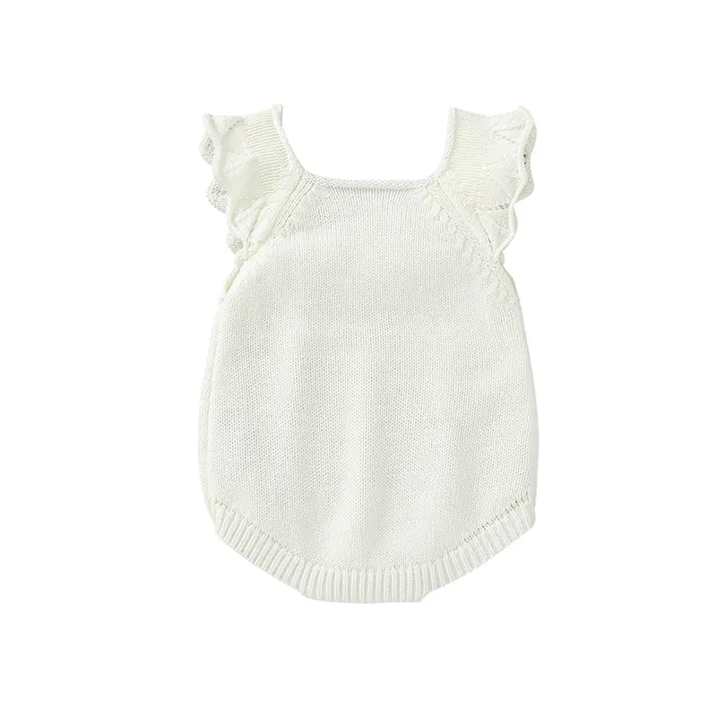 Newborn Infant Girls Bodysuits 0-18m Sleeveless Solid Color Knitted Newborn One Piece Onesie Jumpsuits Toddler Outfits Playsuits