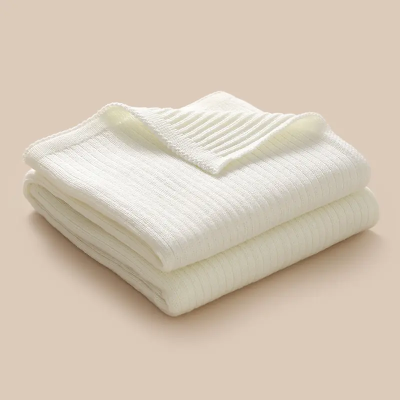 90*70cm Baby Knitted Blankets Newborn Swaddle Wrap Sleeping Covers Stuff for Stroller Bassinet Infant Kids Boys Girls Solid Mats