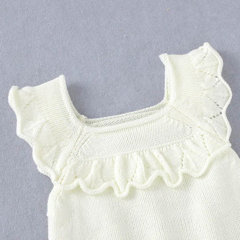 Newborn Infant Girls Bodysuits 0-18m Sleeveless Solid Color Knitted Newborn One Piece Onesie Jumpsuits Toddler Outfits Playsuits