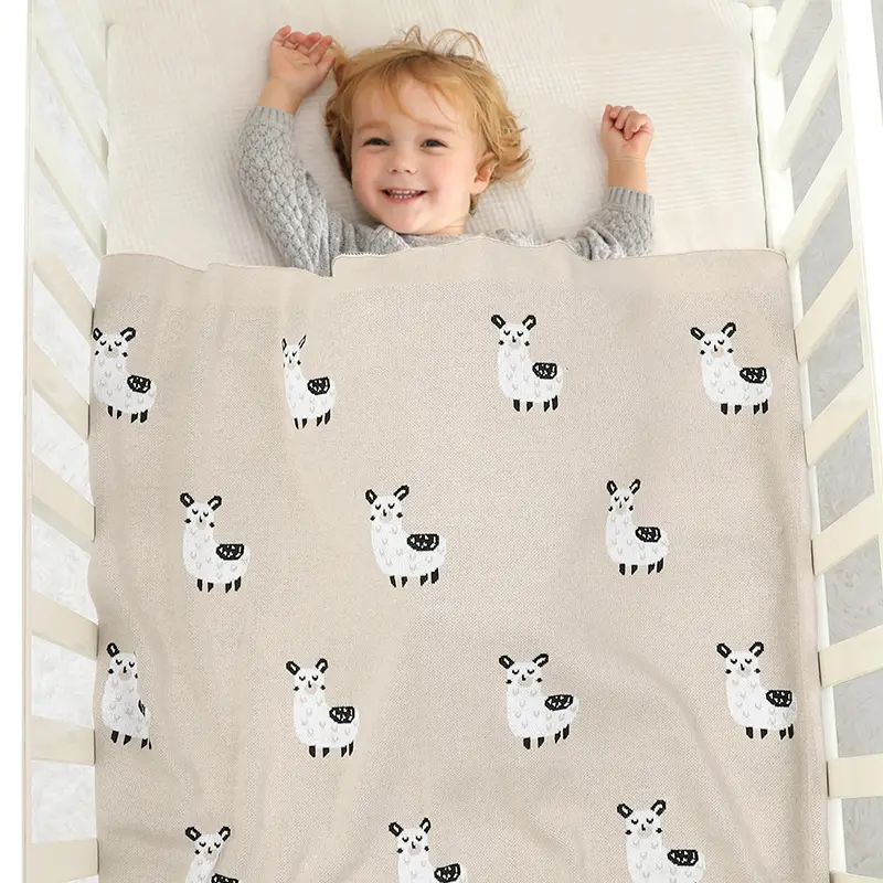 Baby Blankets Newborn Breathable Cotton Knit Month Swaddle Wrap Plaid 100*80cm Infant Crib Cellular Toddler Outdoor Playing Mats