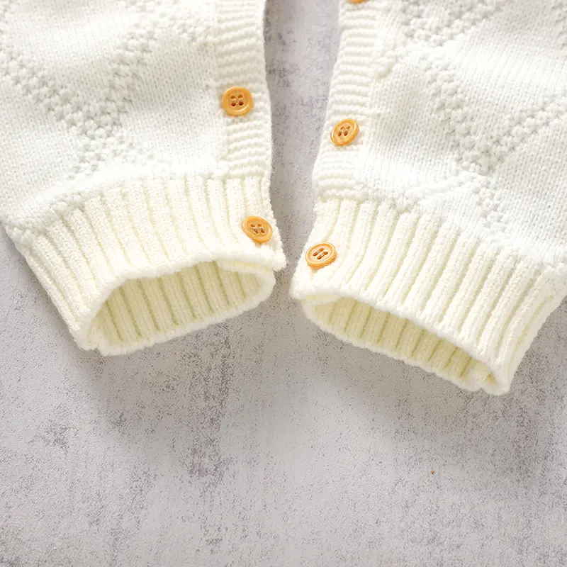 Baby Rompers Spring Autumn Solid Long Sleeve Knit Newborn Boy Girl Solid Jumpsuits Playsuits Winter Infant Kids Overalls Clothes
