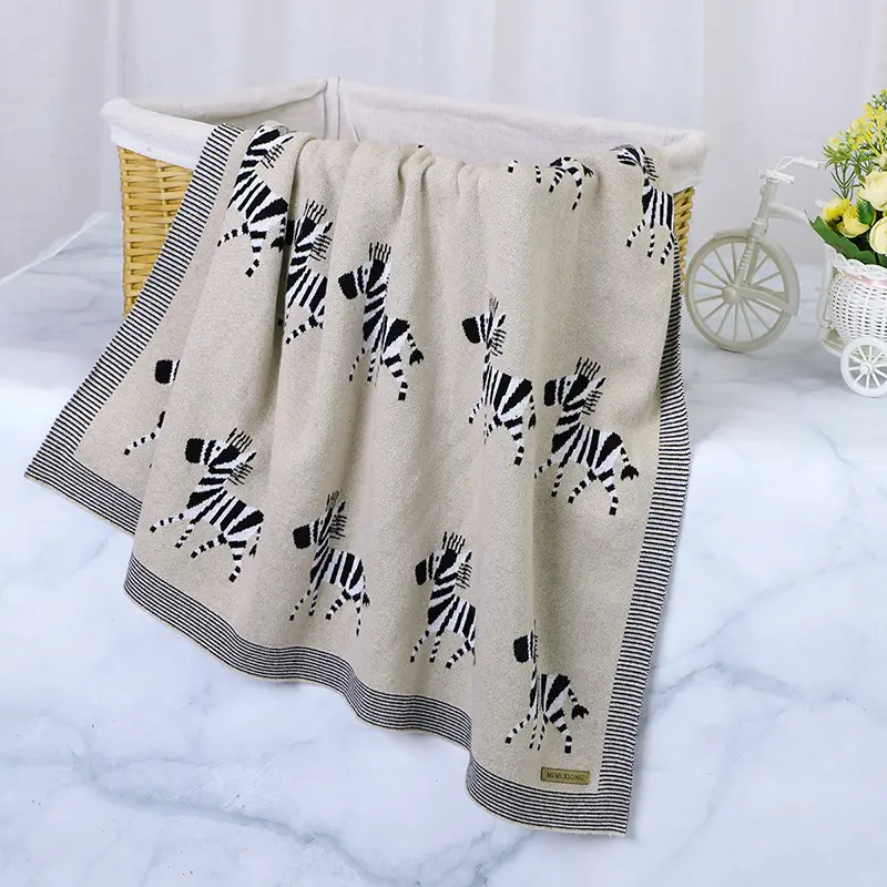 Newborn Baby Blankets Swaddle Wrap 100*80cm Knitted Infant Boys Girls Cotton Stroller Nap Bedding Cradle Quilt Children Cellular