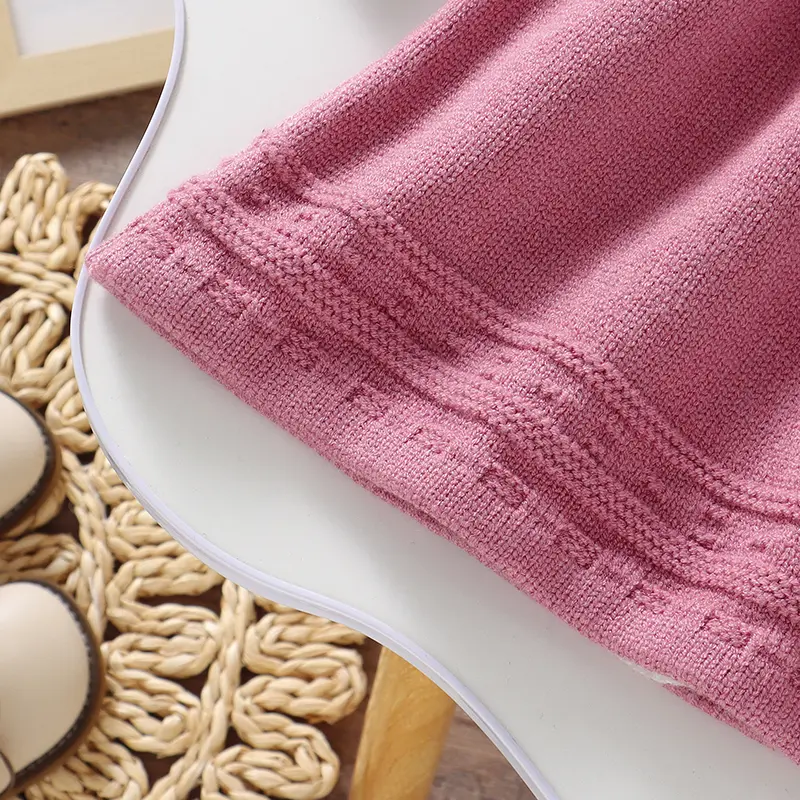 Winter Baby Girls Sweaters Dress Spring Autumn Pink Long Sleeve Knitted Infant Toddler Outwear Birthday Dresses Clothes 1-3Y Top