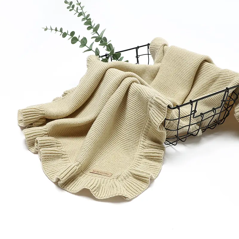 Infant Boy Girl Sleeping Covers 90*70cm Newborn Unisex Knitting Monthly Stroller Nursery Swaddle Wrap Plaid Toddler Throw Quilts