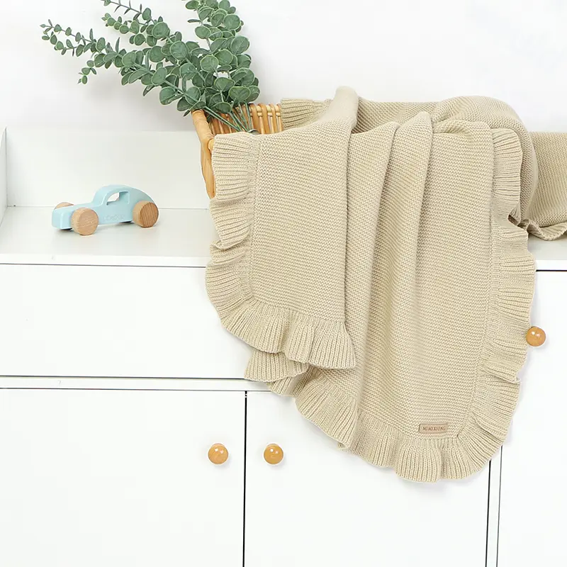 Infant Boy Girl Sleeping Covers 90*70cm Newborn Unisex Knitting Monthly Stroller Nursery Swaddle Wrap Plaid Toddler Throw Quilts