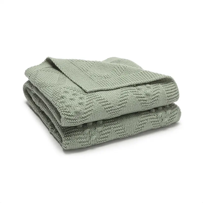Newborn Baby Blankets Knitted 90*70cm Ultra-Soft Reversible Infant Boys Girls Stroller Bassinet Swaddle Wrap Cradle Quilts Cover