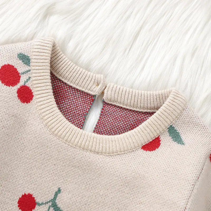 Cute Baby Girls Rompers Long Sleeve Outwear Newborn Infant Cartoon Jumpsuits One Pieces Autumn Winter Toddler Knitting Playsuits