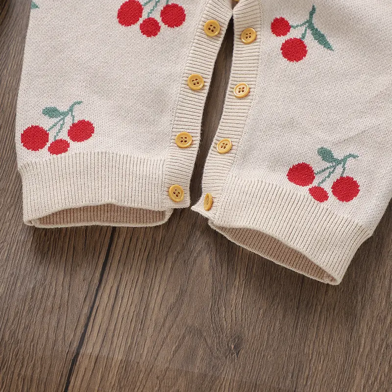Cute Baby Girls Rompers Long Sleeve Outwear Newborn Infant Cartoon Jumpsuits One Pieces Autumn Winter Toddler Knitting Playsuits