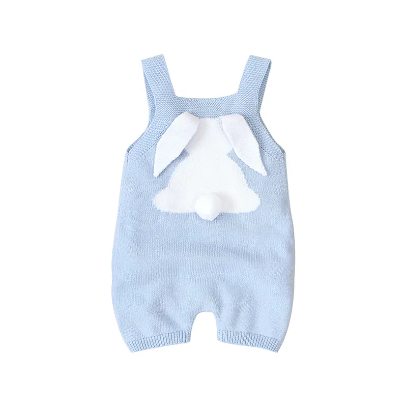 Baby Rompers Cotton Sleeveless Knitted Newborn Boy Girl Rabbit Sunsuits Jumpsuits 0-18m One Piece Infant Child Playsuits Clothes