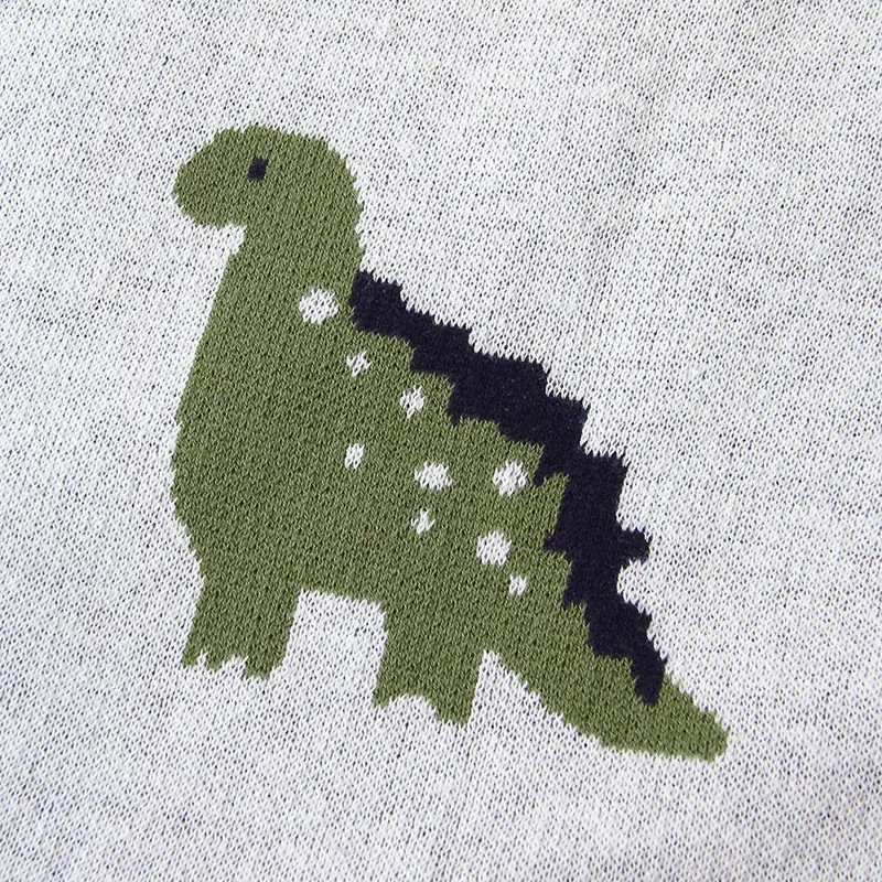 Baby Blankets Dinosaur Knitted Newborns Swaddle Wrap Cradle Quilts for Stroller Sofa Bedding Crib Quilts 100*80cm Cotton Covers