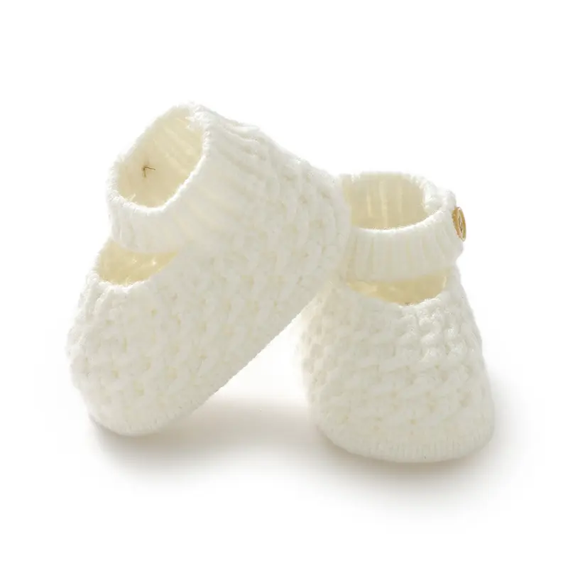 Spring Baby Prewalker 0-18m Infant Girl Solid Color Indoor Floor First Walker Shoes Fall Winter Knit Newborn Footwear Soft Soled