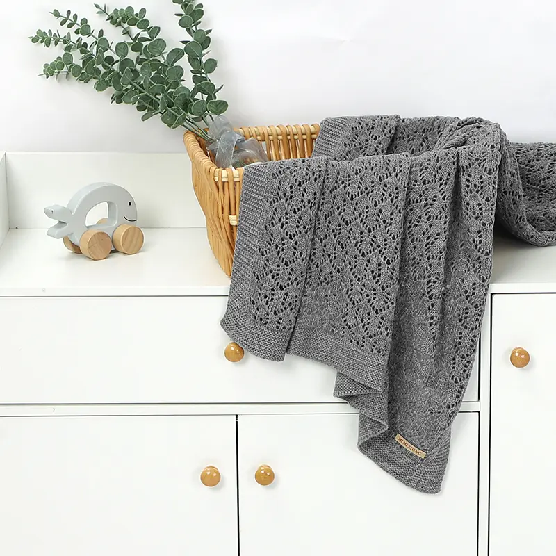 Baby Blankets Outdoor Mats Breathable Lightweight Newborn Boys Girls Knitted Stroller Nursery Swaddle Wrap Infant Receiving Mats