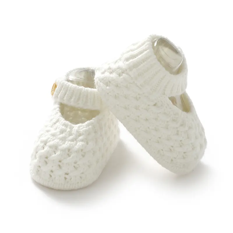 Spring Baby Prewalker 0-18m Infant Girl Solid Color Indoor Floor First Walker Shoes Fall Winter Knit Newborn Footwear Soft Soled