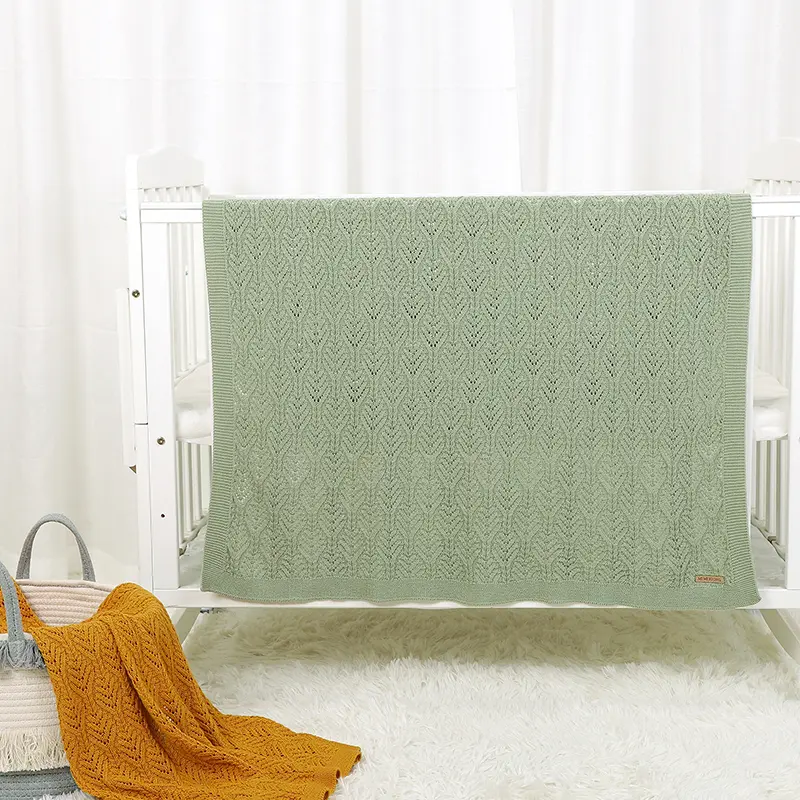 Baby Blanket 100*80cm Cotton Knit Newborn Boys Girls Solid Stroller Basket Bedding Sleeping Cover Stuff Ultra-Soft Receiving Mat