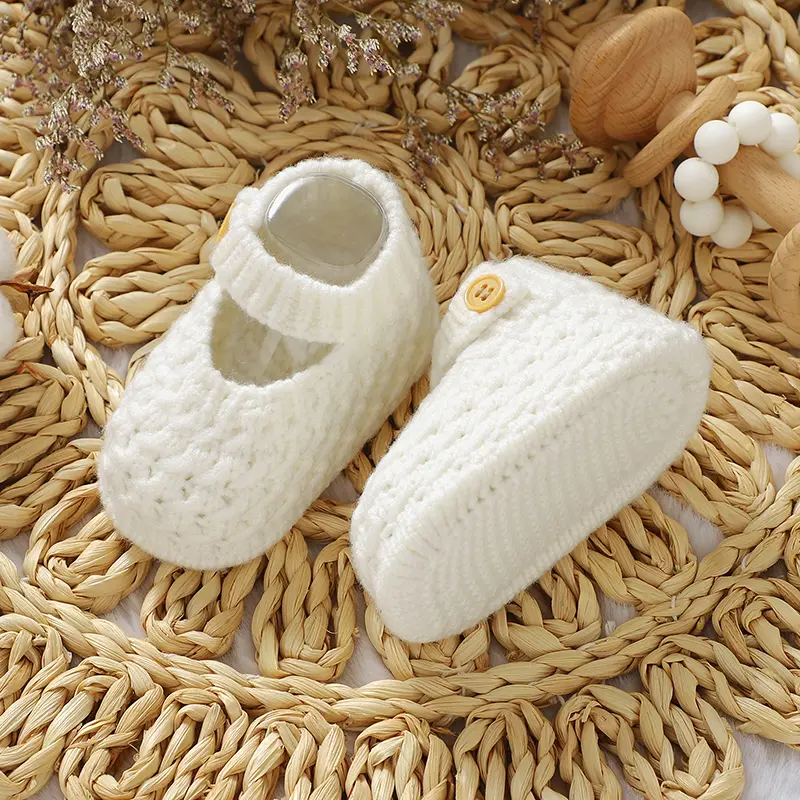Spring Baby Prewalker 0-18m Infant Girl Solid Color Indoor Floor First Walker Shoes Fall Winter Knit Newborn Footwear Soft Soled