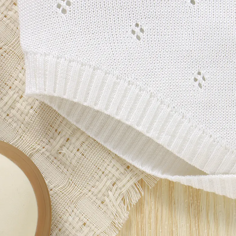 Baby Cotton Knitted Bodysuits Solid Sleeveless Newborn Infant Girls Strap Onesie Coveralls 0-18m Toddler White Outfits Costumes