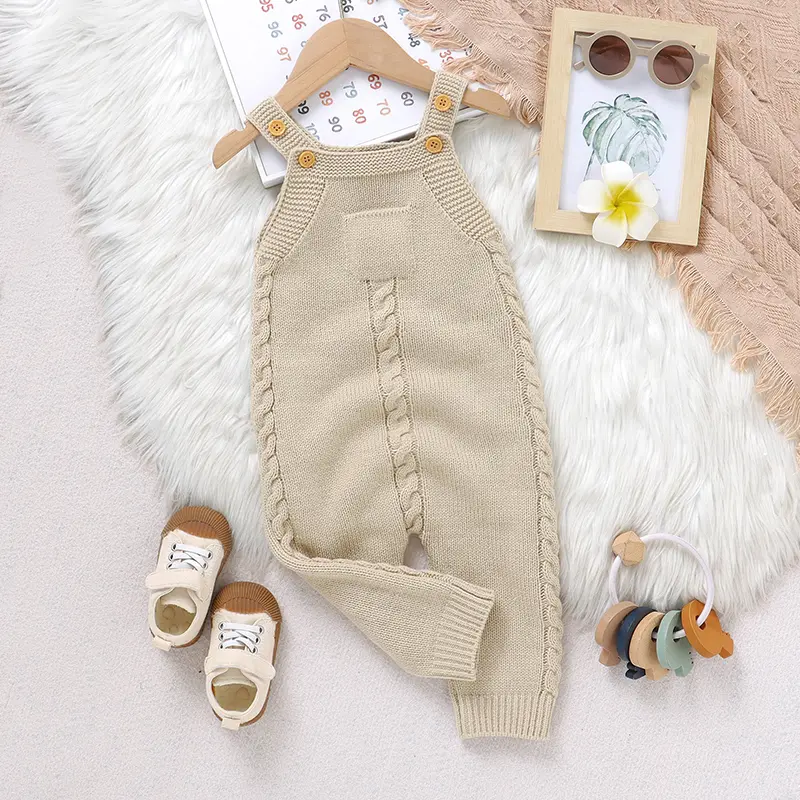 Baby Rompers for Boys Girls Solid Sleeveless Knitted Jumpsuits Playsuits 0-18m One Piece Newborn Netural Outfits Toddler Clothes