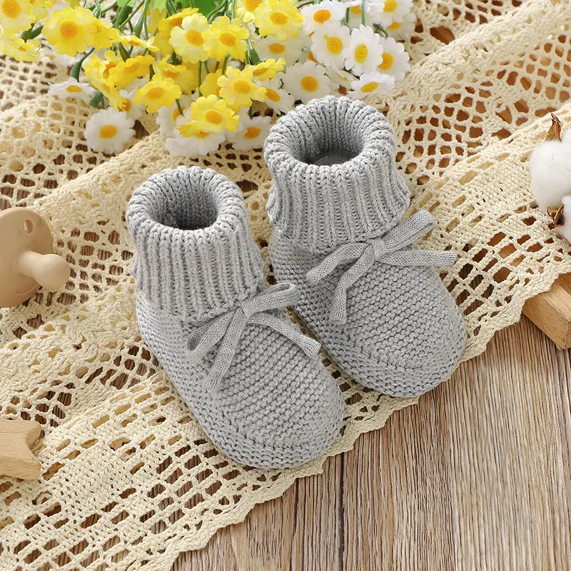 Baby First Walkers Shoes 0-18m Solid Color Knitted Newborn Boys Girls Indoor Outdoor Prewalkers Comfortable Soft Soled Non Slip