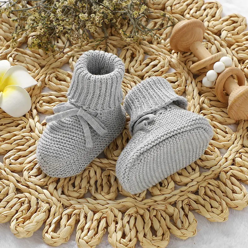 Baby First Walkers Shoes 0-18m Solid Color Knitted Newborn Boys Girls Indoor Outdoor Prewalkers Comfortable Soft Soled Non Slip