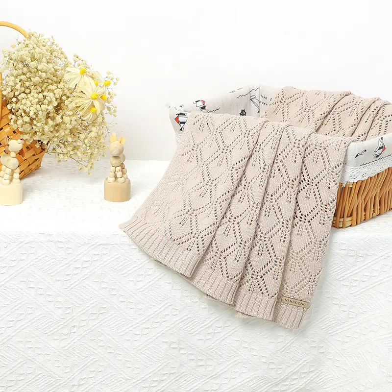 Baby Cotton Blankets 90*70cm Knitted Newborn Boys Girls Dual-Use Stroller Nursery Swaddle Wrap Quilts All Seasons Bedding Sheets