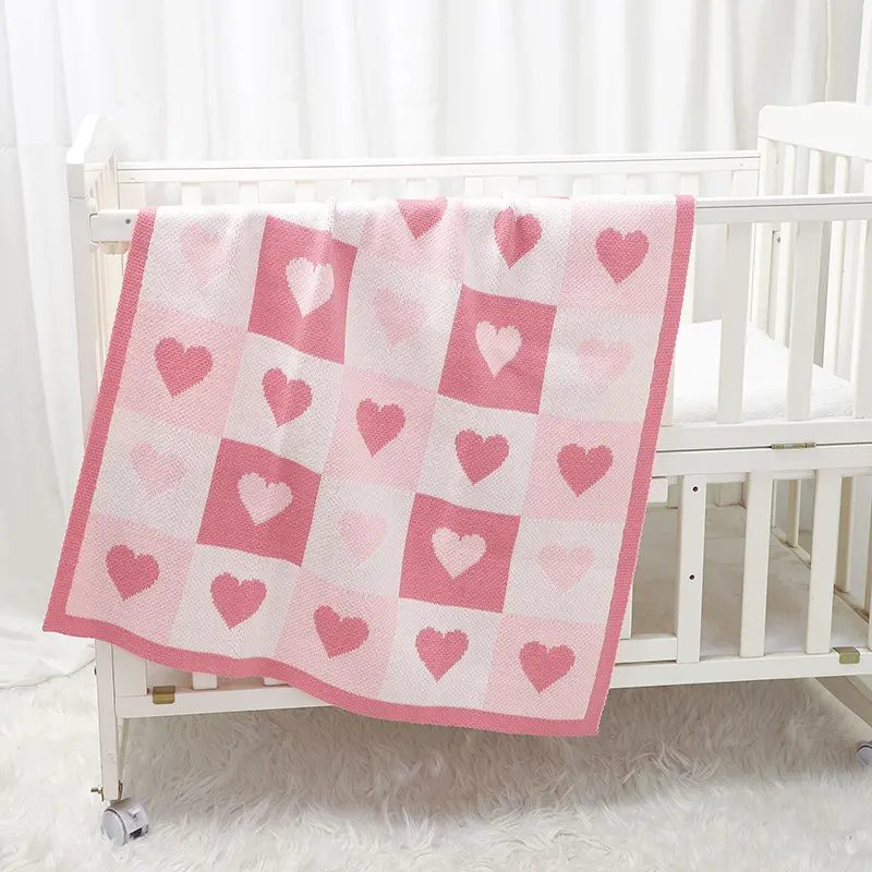 90*70cm Baby Blankets Newborn Boys Girls Knitted Stroller Swaddle Wrap Cradle Quilts Breathable Infant Thorwing Mats Four Season