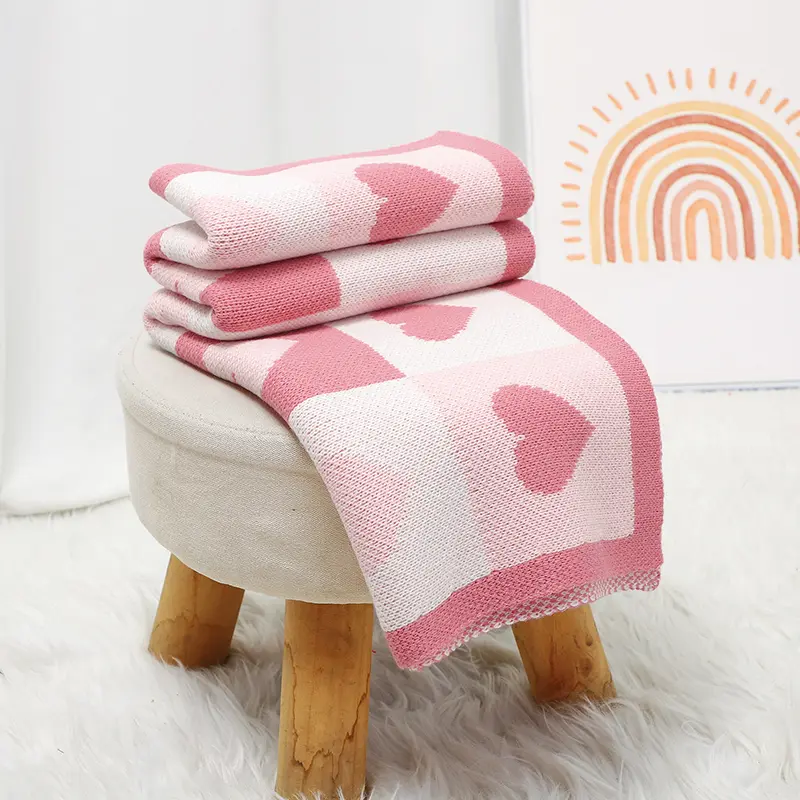 90*70cm Baby Blankets Newborn Boys Girls Knitted Stroller Swaddle Wrap Cradle Quilts Breathable Infant Thorwing Mats Four Season