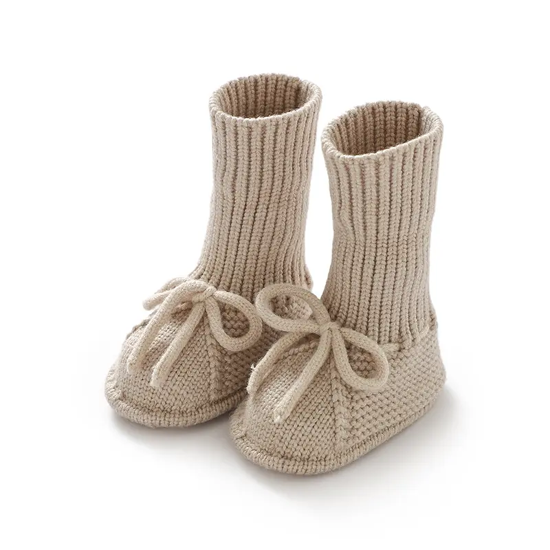 Fashion Infant Baby Boy Socks Shoes Pure Color Anti Slip Knit Newborn Girls Floor First Walkers Casual Outdoor Children Booties
