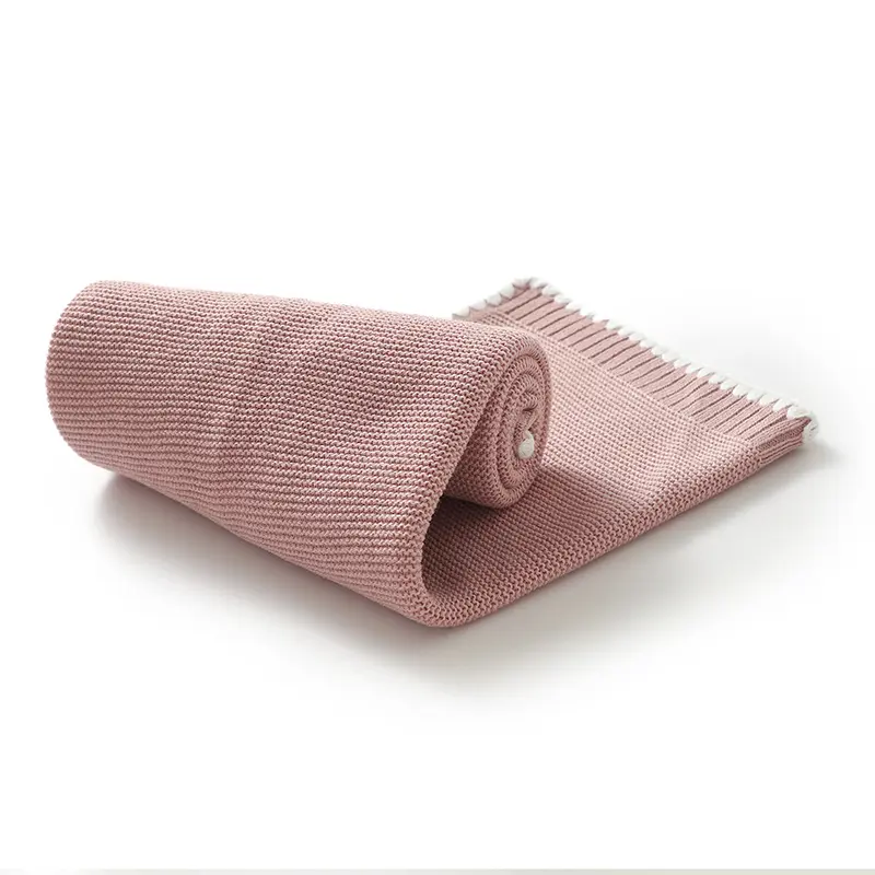 Solid Baby Receiving Blankets for Girl & Boy 90*70cm Knitting Newborn Netural Dual-Use Crib Nap Bedding Sheets Children Cellular
