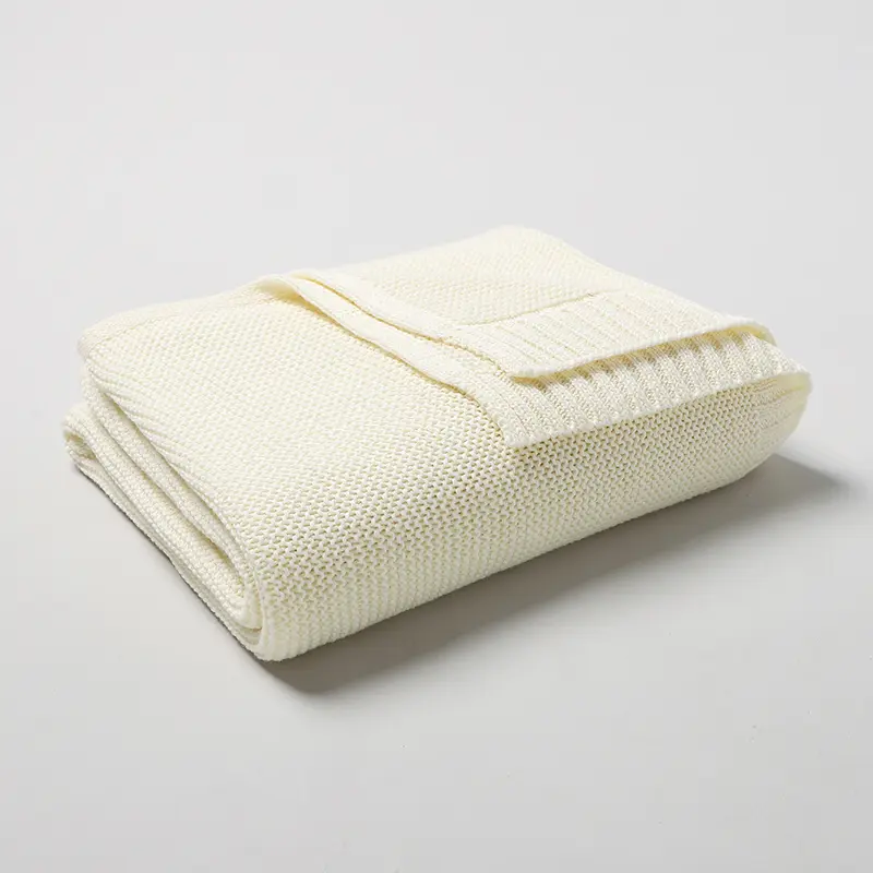 Baby Blankets 100*80cm Knit Newborn Boy Girl Month Stroller Bassinet Bedding Cradle Quilts Dual-Use Infant Netural Receiving Mat