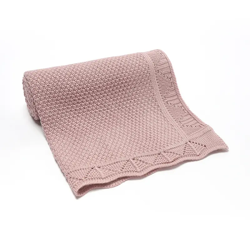 Super Soft Baby Blankets Swaddle Wrap 100*80cm Knit Pure Color Newborn Sleeping Covers for Stroller Bassinet Comfort All Seasons