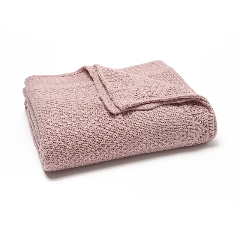 Super Soft Baby Blankets Swaddle Wrap 100*80cm Knit Pure Color Newborn Sleeping Covers for Stroller Bassinet Comfort All Seasons