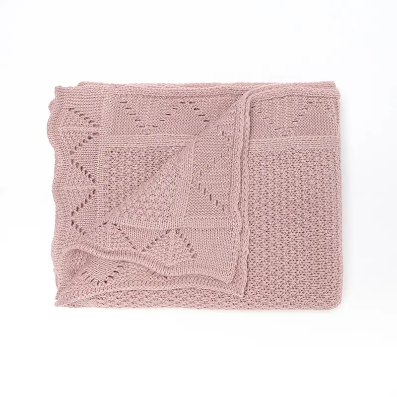 Super Soft Baby Blankets Swaddle Wrap 100*80cm Knit Pure Color Newborn Sleeping Covers for Stroller Bassinet Comfort All Seasons