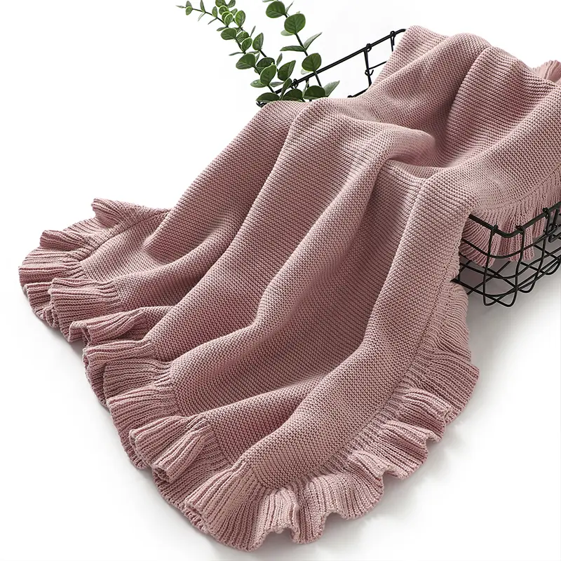 Dual-Use Baby Blankets Newborn Infant Kids Boys Girls Solid Knit Stroller Nursery Travel Bed Cradle Quilts 90*70cm Receiving Mat