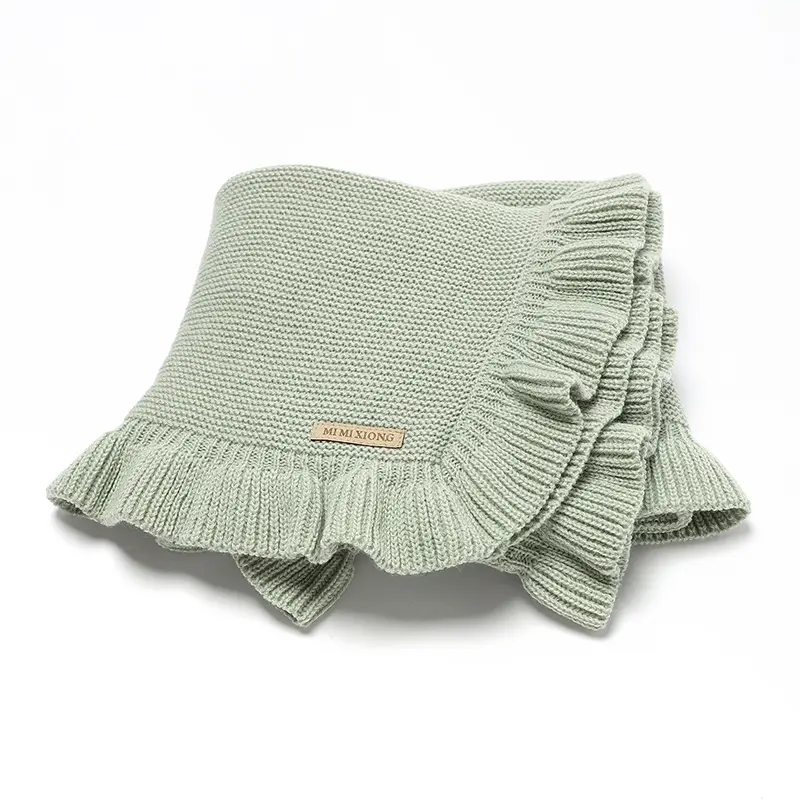 Baby Blankets 90*70cm Knitted Newborn Boys Girls Solid Stroller Swaddle Wrap Sleepsack Reversible Soft Infantil Receiving Quilts