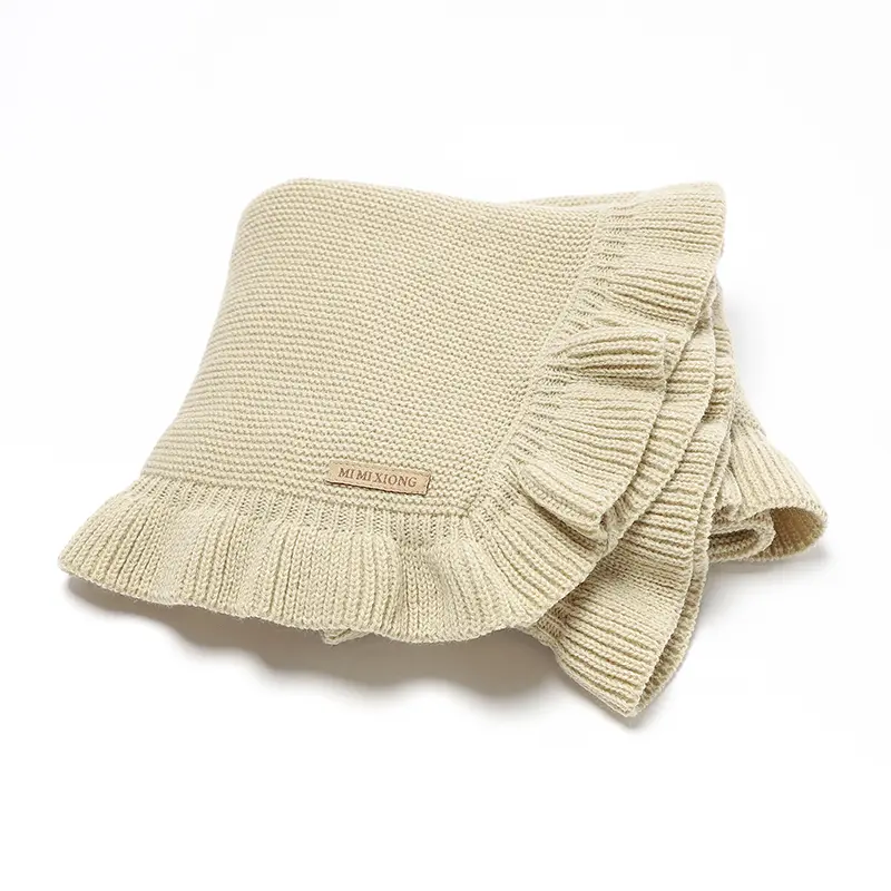 Baby Blankets 90*70cm Knitted Newborn Boys Girls Solid Stroller Swaddle Wrap Sleepsack Reversible Soft Infantil Receiving Quilts