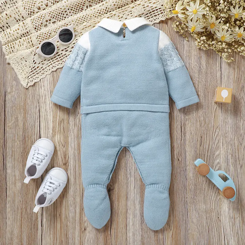 Winter Baby Boys Rompers Jumpsuits 0-18m Spring Fall Winter Turtle Neck Full Sleeve Knit Newborn Infant Outwear Overalls Clothes