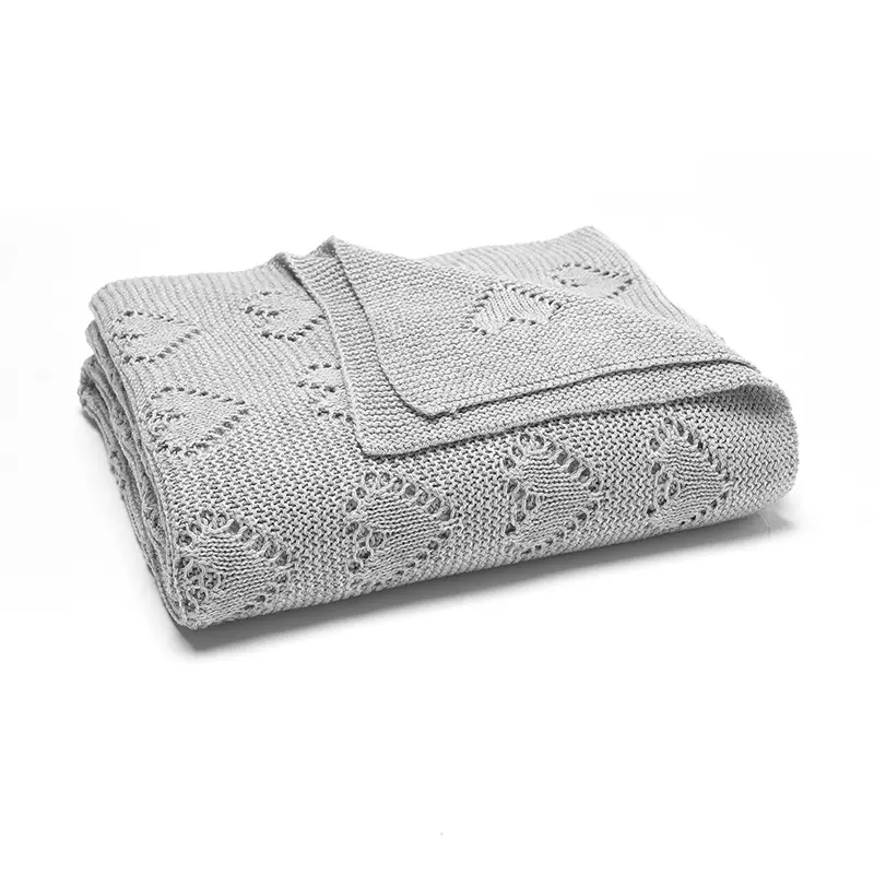 Baby Cotton Blankets Knitted Newborn Boys Girls Stroller Nursery Bedding Cradle Quilt 100*80cm Infant Swaddle Wrap Crib Cellular