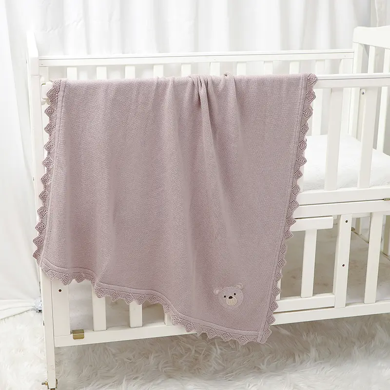 Baby Cotton Blankets Knitted 90*70cm Newborn Infant Boys Girls Cartoon Pattern Sleeping Covers Stuff for Stroller Bedding Quilts