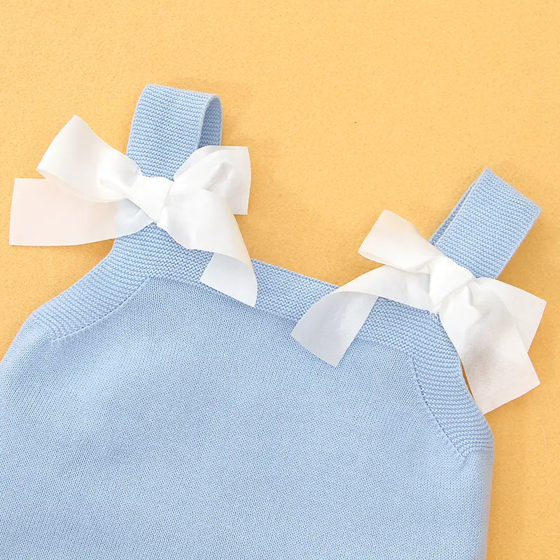 Newborn Baby Bodysuits Spring Autumn Solid Sleeveless Knitting Infant Boys Girls Strap Onesie Outfits One Piece Toddler Clothing
