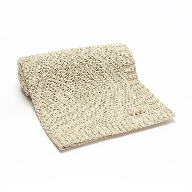 Newborn Baby Blankets Swaddle Wrap Breathable Knitted Infant Boys Girls Crib Cellular 100*80cm Toddler Throw Receiving Quilt Mat