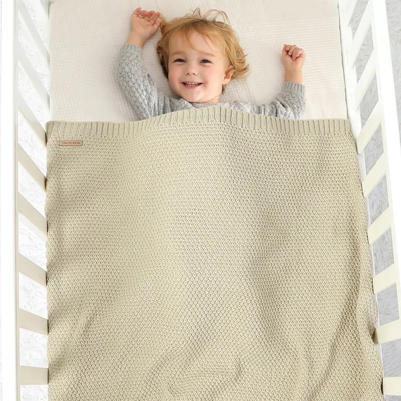Newborn Baby Blankets Swaddle Wrap Breathable Knitted Infant Boys Girls Crib Cellular 100*80cm Toddler Throw Receiving Quilt Mat