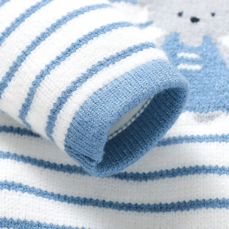 Baby Boys Knit Rompers One Piece Cartoon Bear Newborn Infant Girls Crew Neck Jumpsuits Playsuits 0-18m Children Overalls Clothes