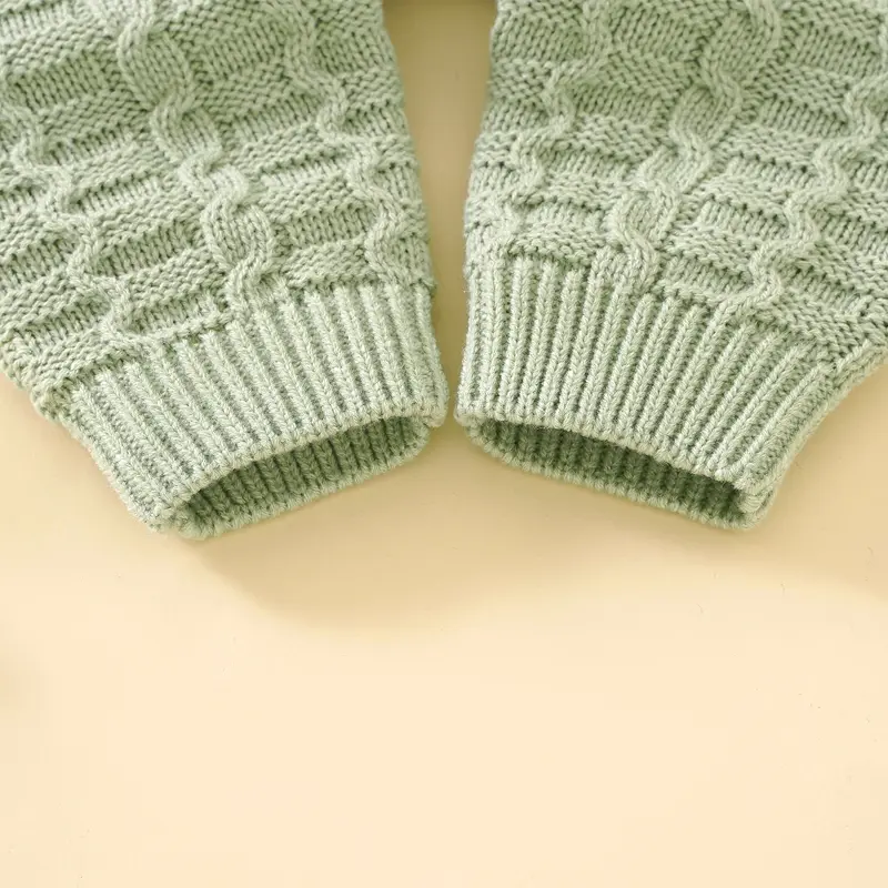 Winter Baby Rompers Clothes Solid Long Sleeve Knitted Newborn Boys Girls Jumpsuits Hats Outfits Sets 0-18m Autumn Infant Costume